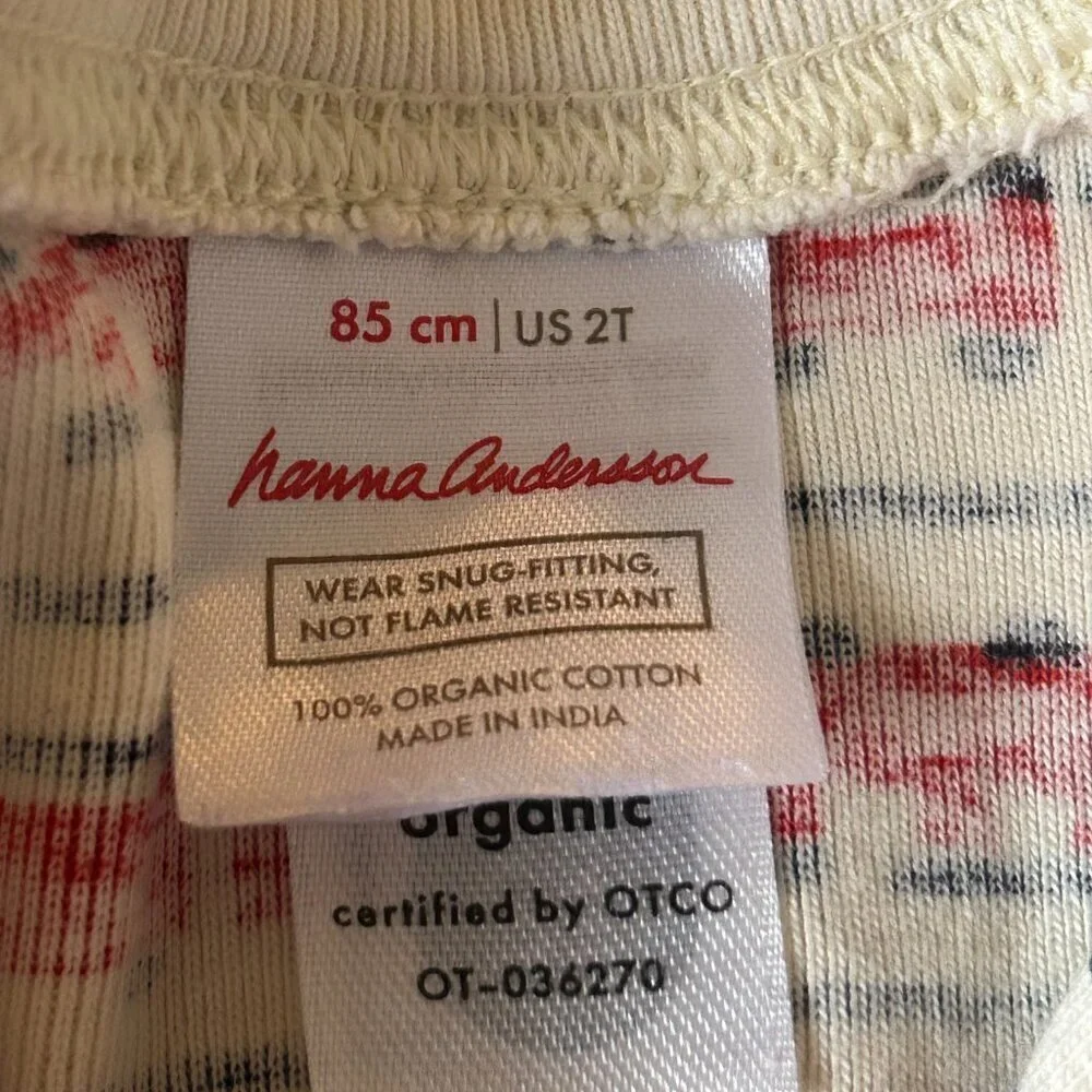 Hanna Andersson Boys 2T HannaJams Trains Organic Cotton Sleeper Footie Size 2T